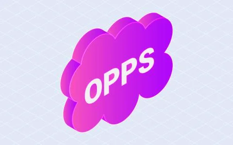 Opps comic bubble speech. 3d isometric vector illustration Stock Illustration