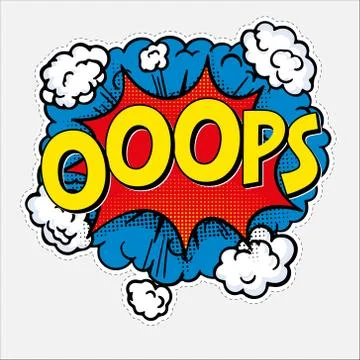 Opps. Pop art comic book text speech bubble Stock Illustration