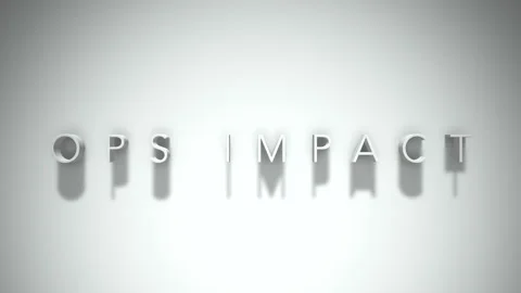 Ops impact 3D title animation with shadows on a white background Stock Footage 297456549