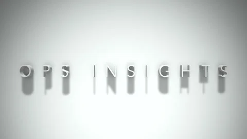 Ops insights 3D title animation white text on a white background Stock Footage 299824035