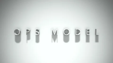 Ops model 3D title animation with shadows on a white background Stock Footage 297456553