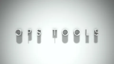Ops tools 3D title animation with shadows on a white background Stock Footage 297456565