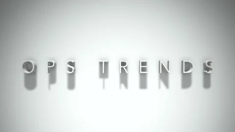 Ops trends 3D title animation with shadows on a white background Stock Footage 297456566