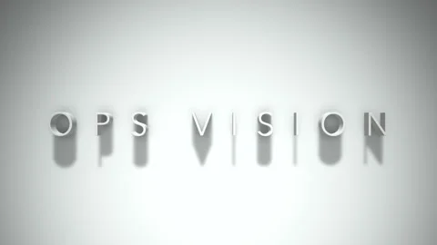 Ops vision 3D title animation with shadows on a white background Stock Footage 297456568