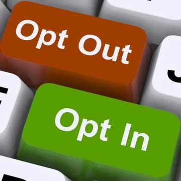 Opt in and out keys shows decision to subscribe Stock Illustration
