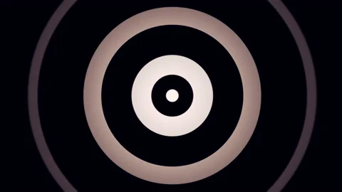 Opt art of concentric white circles getting bigger on black background. Stock Footage 144783379