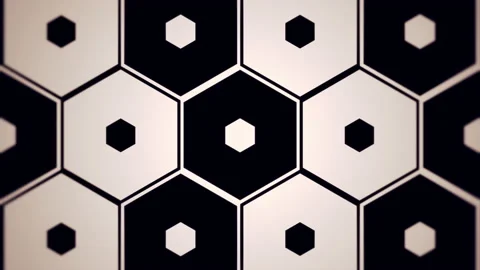 Opt art of hexagonal honeycomb pattern with concentric shapes getting bigger. Stock Footage 144750702