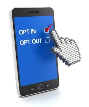 Opt in concept, 3d render 스톡 일러스트