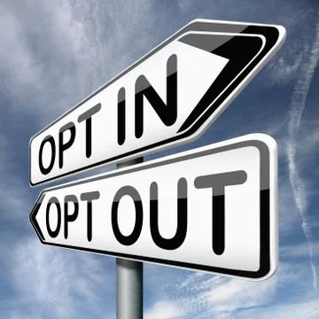 Opt in or out Stock Illustration