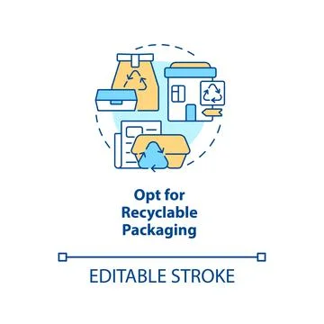 Opt for recyclable packaging concept icon Stock Illustration