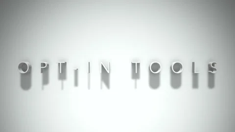 Opt in tools 3D title animation white text on a white background Stock Footage 299647666