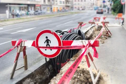 Optic and electric cable Stock Photos
