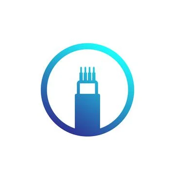 Optic cable, bandwidth vector icon Stock Illustration