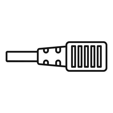 Optic cable connector connecting into internet router modem Stock Illustration