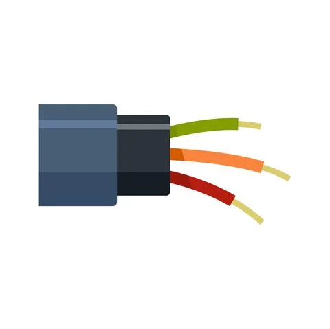 Optic cable icon flat isolated vector Illustrazione stock