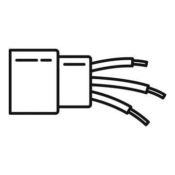Optic cable icon, outline style Ilustración de archivo