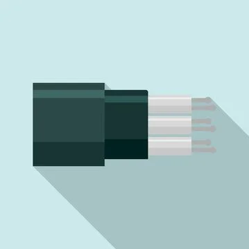 Optic cable technology icon, flat style Ilustración de archivo