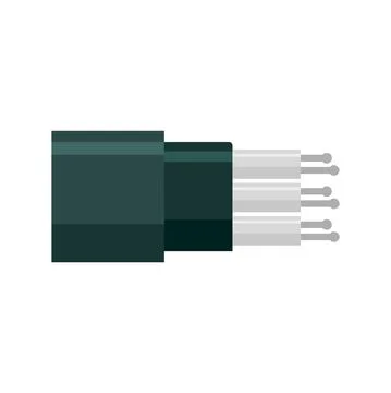 Optic cable technology icon flat isolated vector Ilustración de archivo