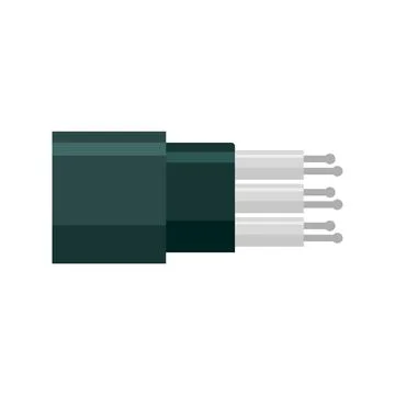 Optic cable technology icon flat isolated Stock Illustration