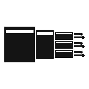 Optic cable technology icon, simple style Illustrazione stock