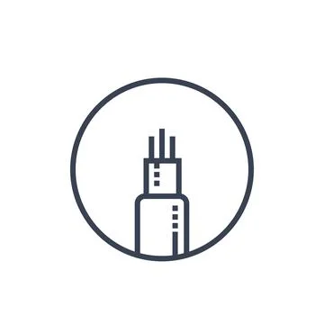 Optic fiber cable vector linear icon Stock-Illustration