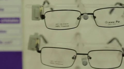 Optic glasses display Video stock 77051903