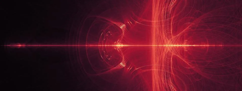 Optical aberrations, laser beam, light rings, light refraction, radiance, glow. 스톡 일러스트