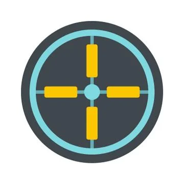 Optical aim sight icon, flat style Stock Illustration