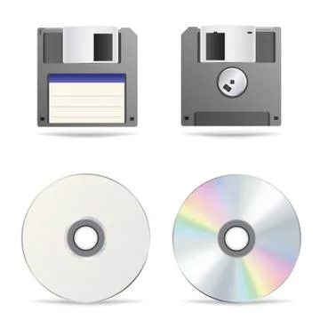 Optical and floppy disc Illustrazione stock