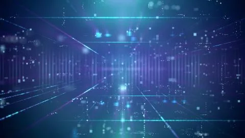 Optical art 3d illustration of an advanced technology cyberspace passage thro Stock Illustration