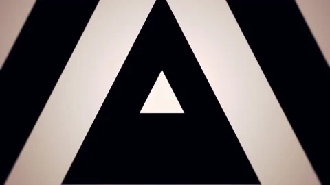 Optical art 4k animation of concentric black and white triangles getting bigger. Stock Footage 144785876