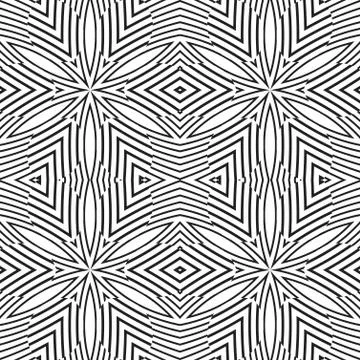 Optical art abstract striped seamless deco pattern. Illustrazione stock