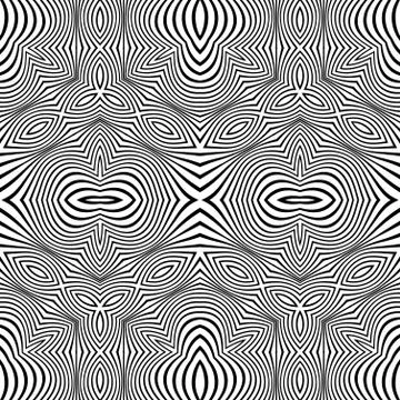 Optical art abstract striped seamless deco pattern. Stock-Illustration