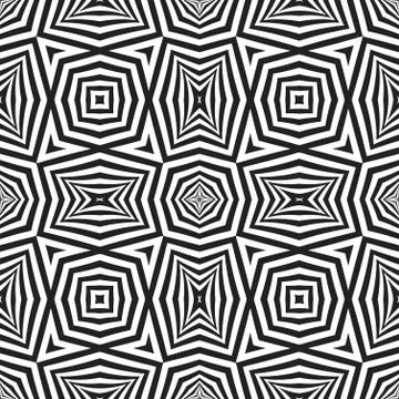 Optical art abstract striped seamless deco pattern. Stock Illustration