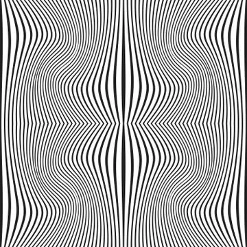 Optical art abstract wave seamless deco pattern. Stock Illustration