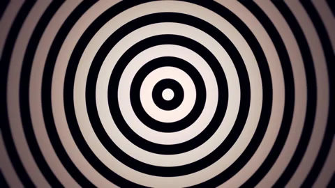 Optical art of concentric white circles growing on black background. Stock Footage 144768048