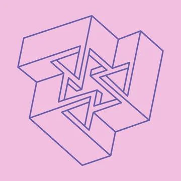 Optical art object. Geometry modern logo. Impossible shape, optical illusion Stock Illustration