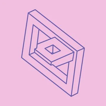 Optical art object. Impossible shape, optical illusion figure, vector. Stock Illustration