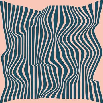 Optical art pattern, optical illusion striped wavy background. Abstract waves Stock Illustration