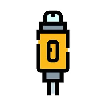 Optical audio fiber cable connector icon illustrating digital transmission Stock Illustration