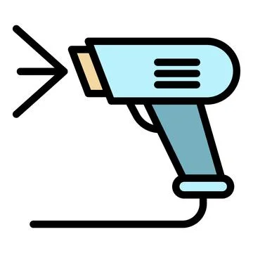 Optical barcode scanner icon color outline vector Stock Illustration