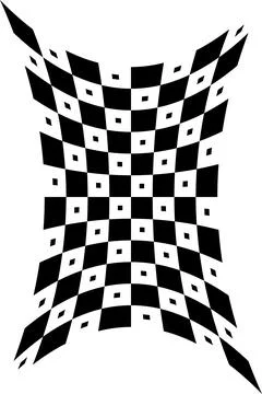 Optical Black and White Inflated Checkerboard Illusion Background Stock Illustration