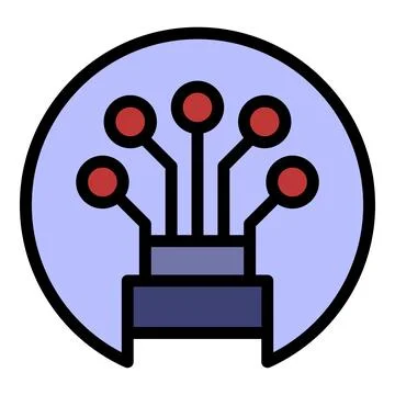 Optical cable in a circle icon color outline vector イラスト素材