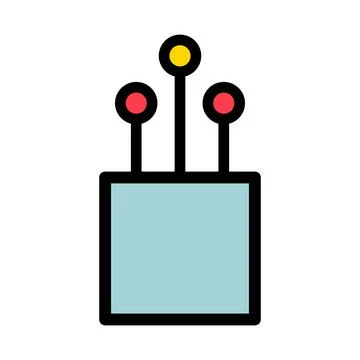 Optical cable icon, technology information wire web network, digital internet 库存插图