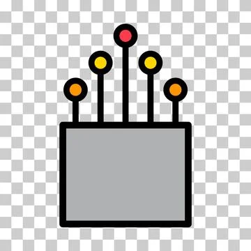 Optical cable icon, technology information wire web network, digital internet Stock Illustration