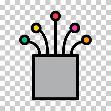 Optical cable icon, technology information wire web network, digital internet Stock Illustration