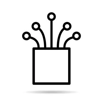Optical cable shadow icon, technology information wire web network, digital i Stock Illustration