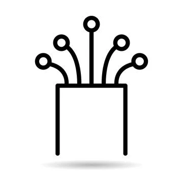 Optical cable shadow icon, technology information wire web network, digital i Illustrazione stock