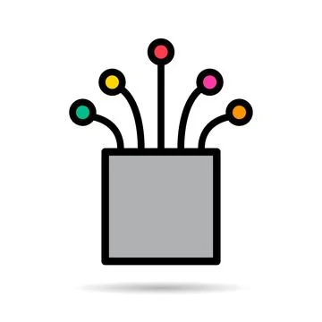 Optical cable shadow icon, technology information wire web network, digital i Stock Illustration