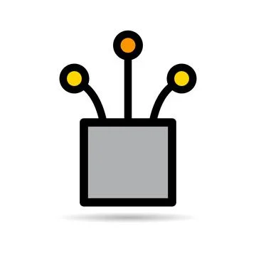 Optical cable shadow icon, technology information wire web network, digital i Stockillustratie